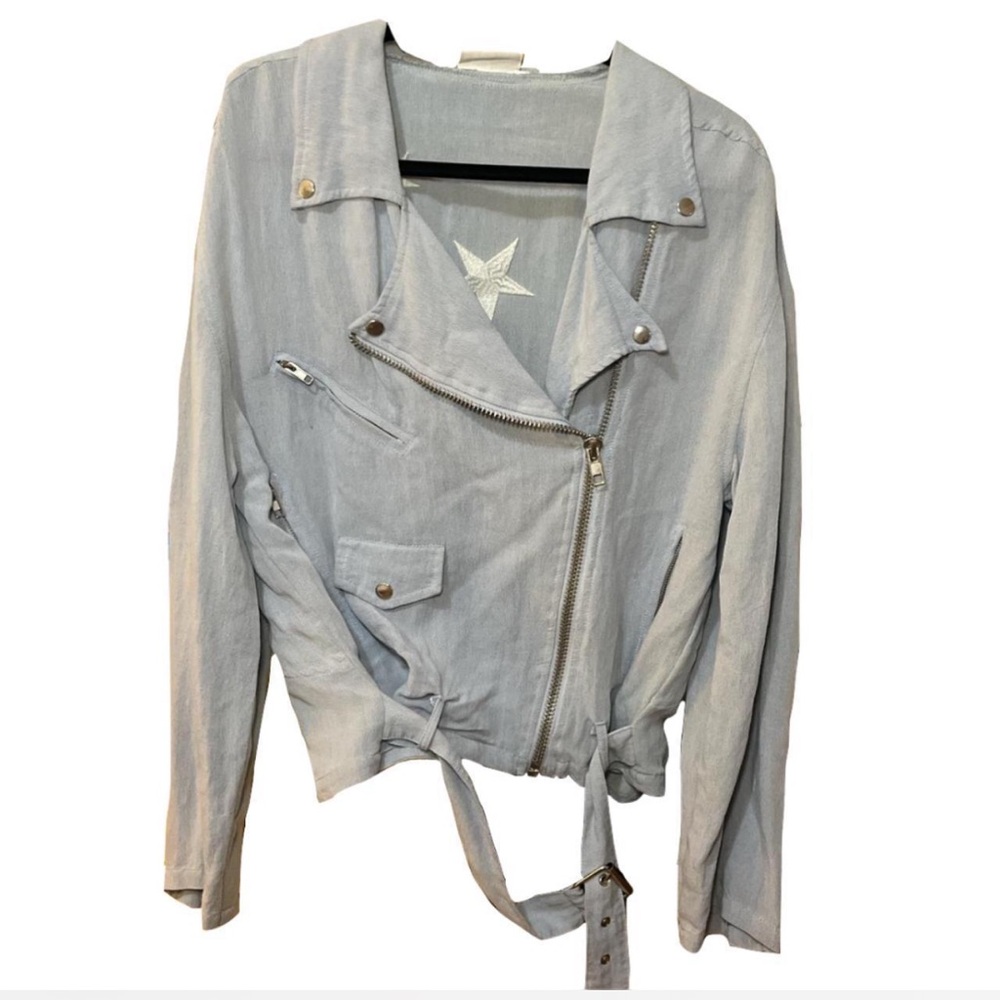 The Room Light Gray Leather Jacket
